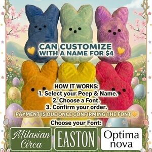 Customizable Plush Easter Peeps - Multicolor Bunny Plushies